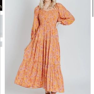 NWT Piper & Scoot Santorini Sweetheart Yellow & Pink Floral Dress